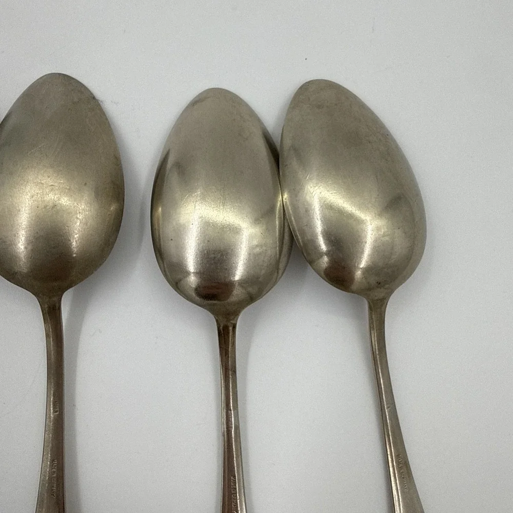 Silvia Made In Germany Vintage Silver Plated Spoons Rococo Style Set Of 5